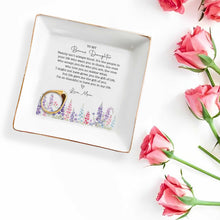 Load image into Gallery viewer, Personalized Floral Heart Jewelry Dish Custom Gift for Bonus Daughter
