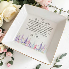 Load image into Gallery viewer, Personalized Floral Heart Jewelry Dish Custom Gift for Bonus Daughter
