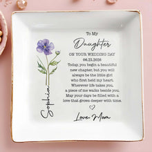 Load image into Gallery viewer, Personalized Birth Month Flower Jewelry Dish Custom Gift for Daughter
