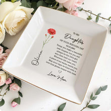 Load image into Gallery viewer, Personalized Birth Month Flower Jewelry Dish Custom Gift for Daughter
