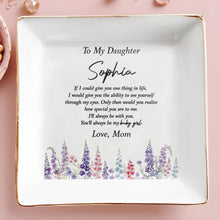 Load image into Gallery viewer, Personalized Floral Ceramic Jewelry Dish Custom Gift for Daughter
