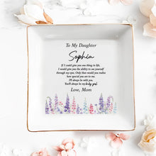 Load image into Gallery viewer, Personalized Floral Ceramic Jewelry Dish Custom Gift for Daughter
