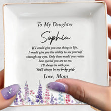 Load image into Gallery viewer, Personalized Floral Ceramic Jewelry Dish Custom Gift for Daughter
