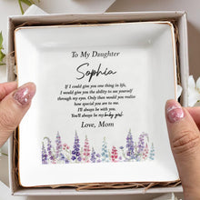 Load image into Gallery viewer, Personalized Floral Ceramic Jewelry Dish Custom Gift for Daughter
