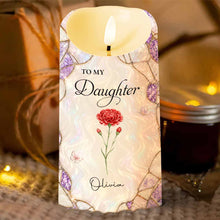 Load image into Gallery viewer, Personalized LED Candle Custom Flower Gift for Daughter
