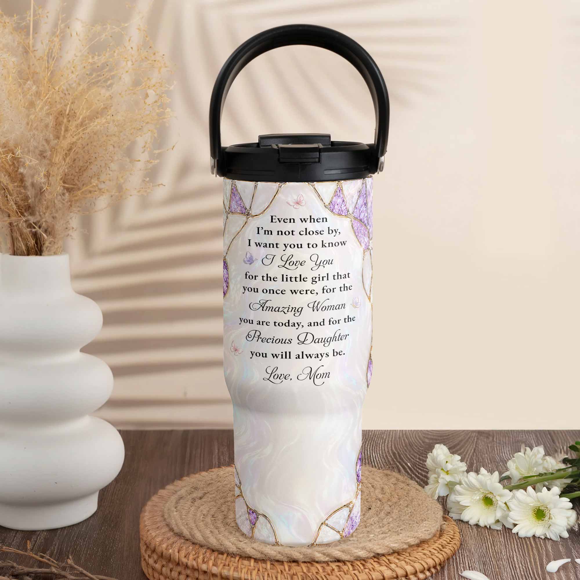 Personalized 30oz Tumbler for Daughter Custom Birth Month Flower Gift