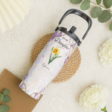 Load image into Gallery viewer, Personalized 30oz Tumbler for Daughter Custom Birth Month Flower Gift
