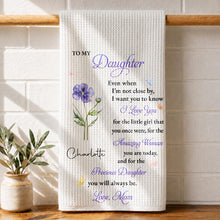 Load image into Gallery viewer, Personalized Kitchen Towel Custom Message Gift for Daughter
