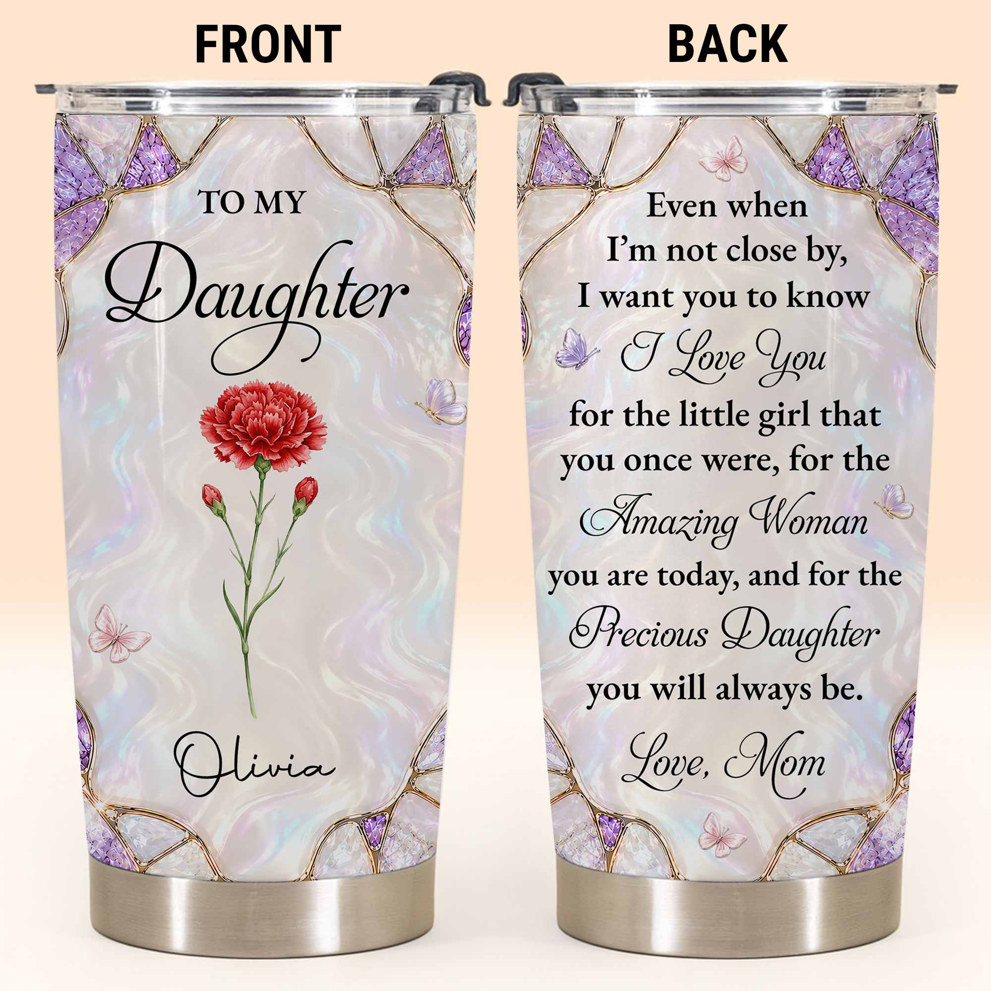 Personalized 20oz Stainless Steel Tumbler Custom Gift for Daughter
