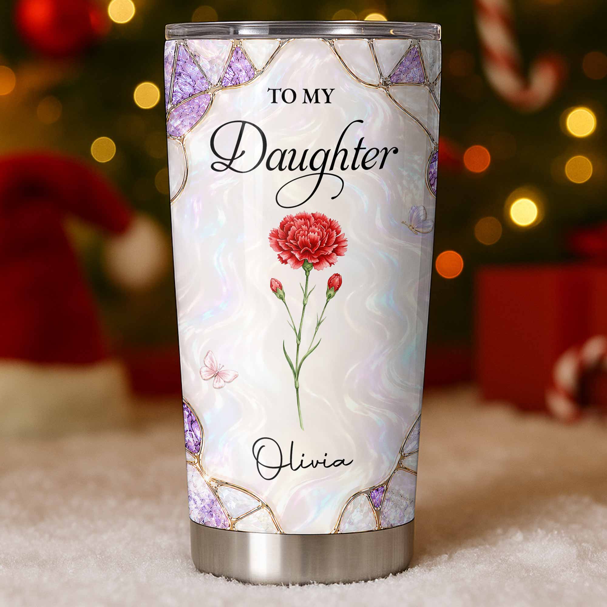 Personalized 20oz Stainless Steel Tumbler Custom Gift for Daughter