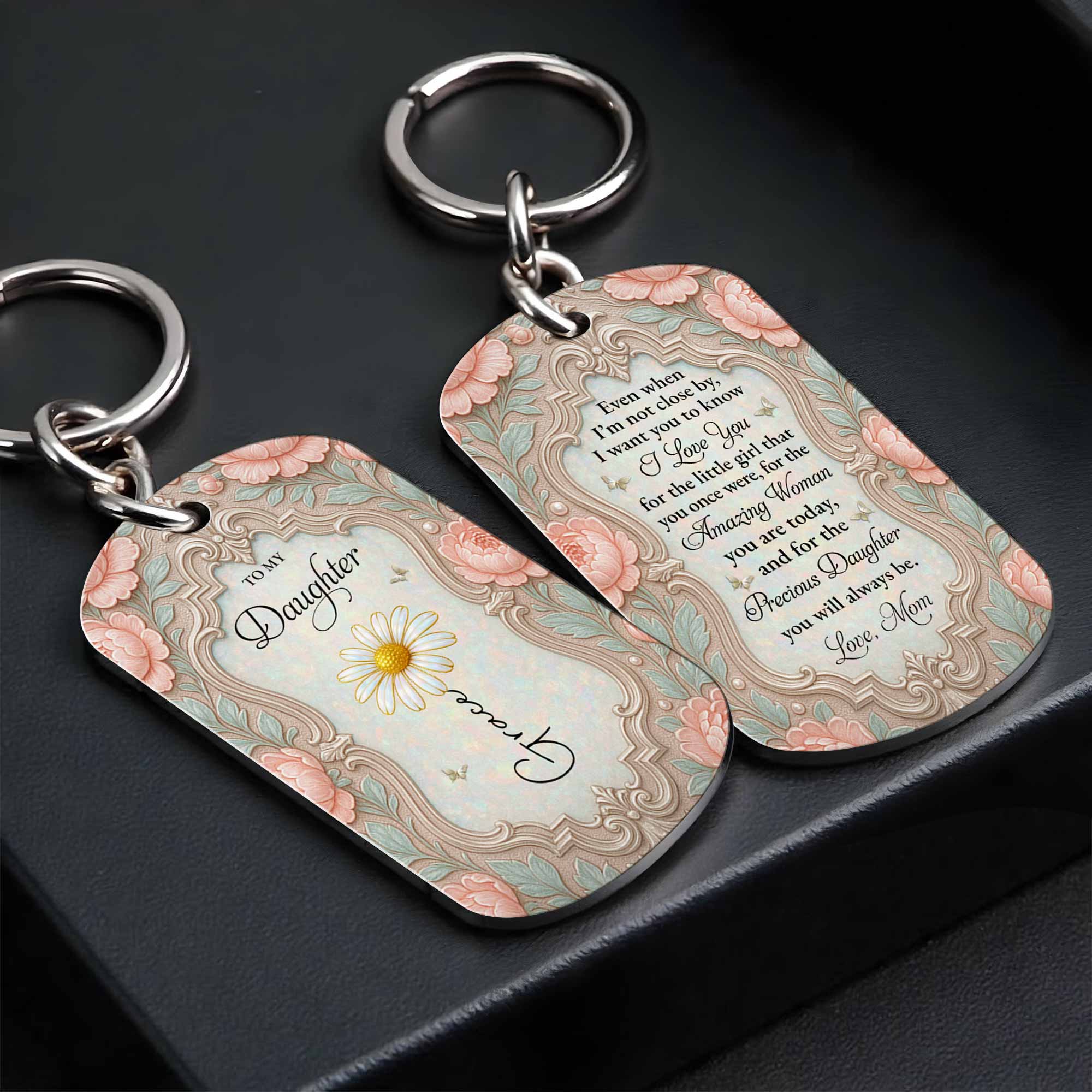 Personalized Stainless Steel Keychain for Daughter Gift
