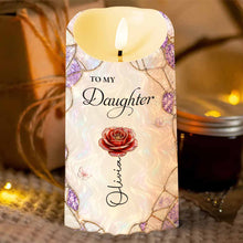 Load image into Gallery viewer, Personalized LED Candle Custom Birth Month Flowers Gift for Daughter
