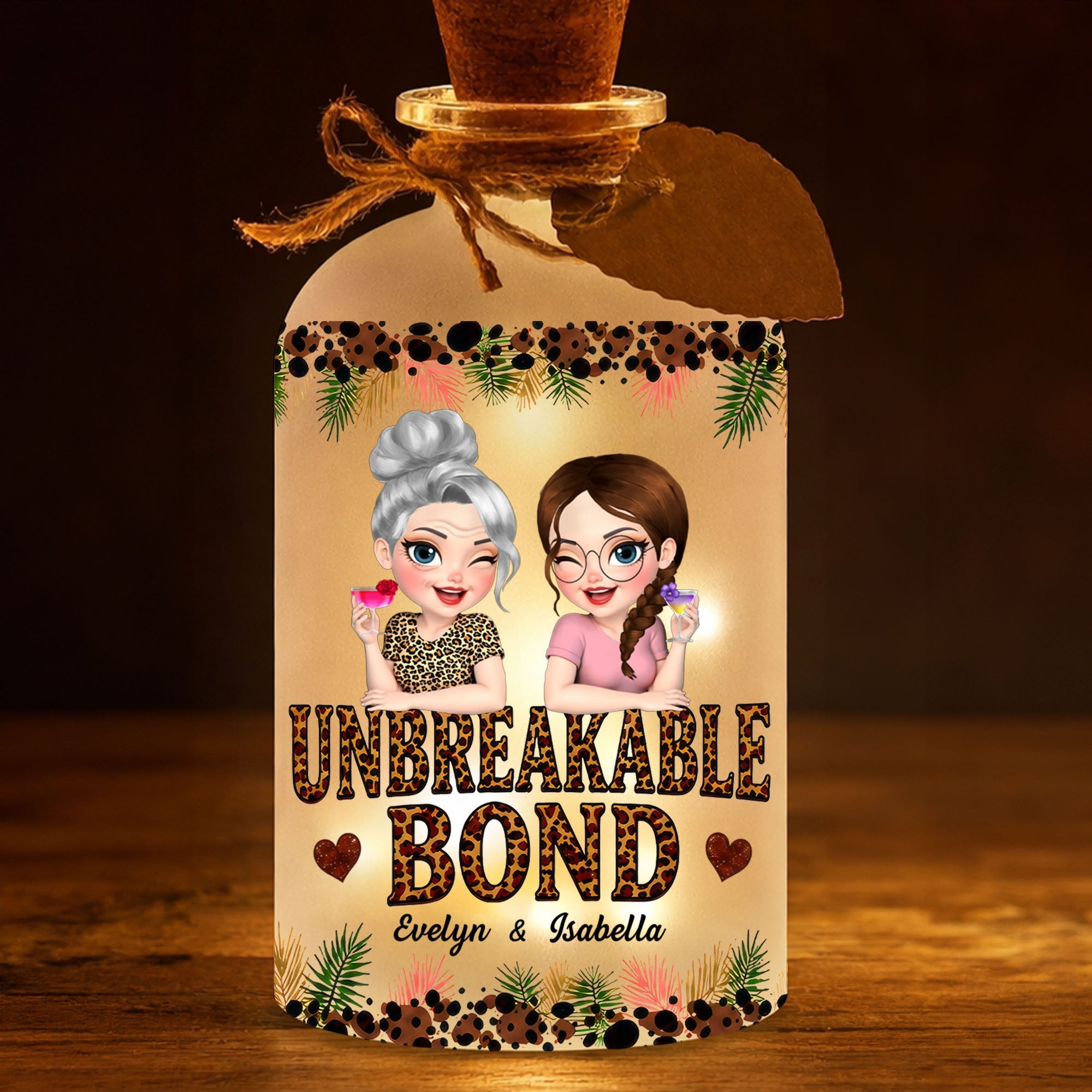 Personalized Short Bottle Light Custom Name Gift for Besties