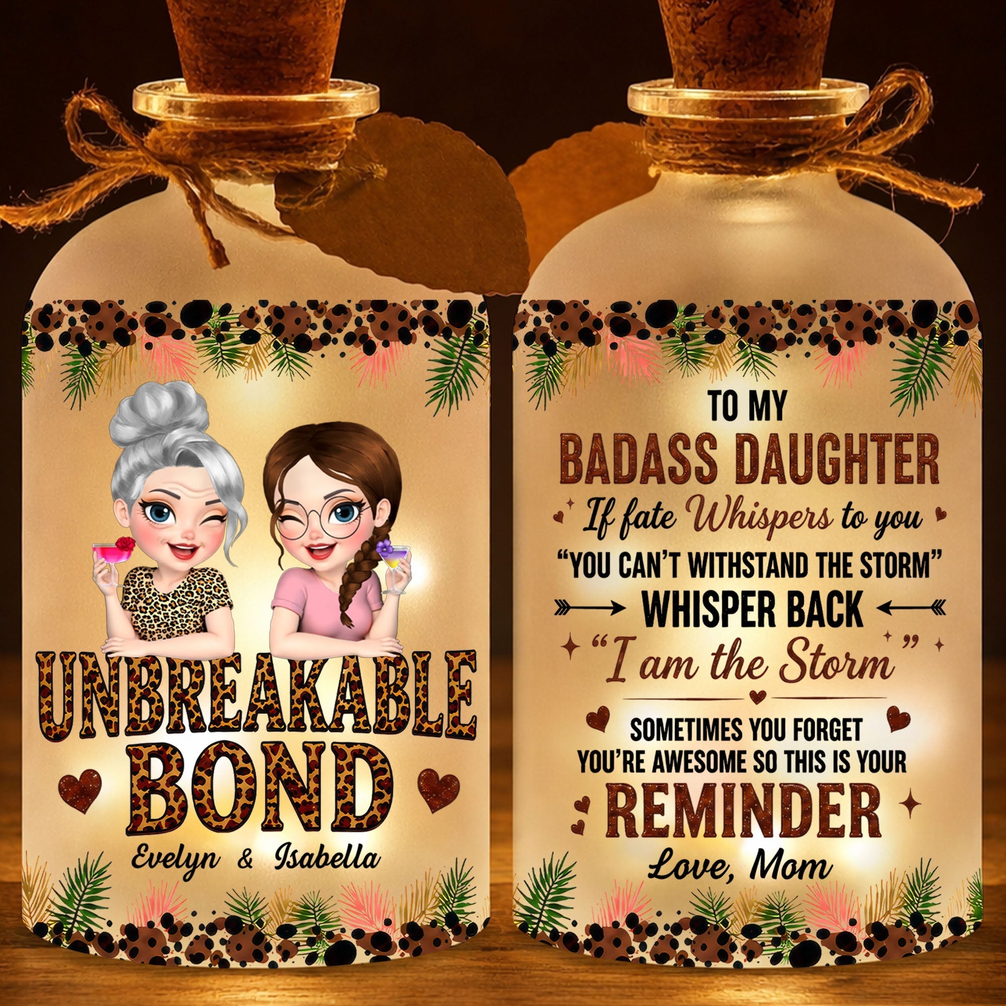 Personalized Short Bottle Light Custom Name Gift for Besties