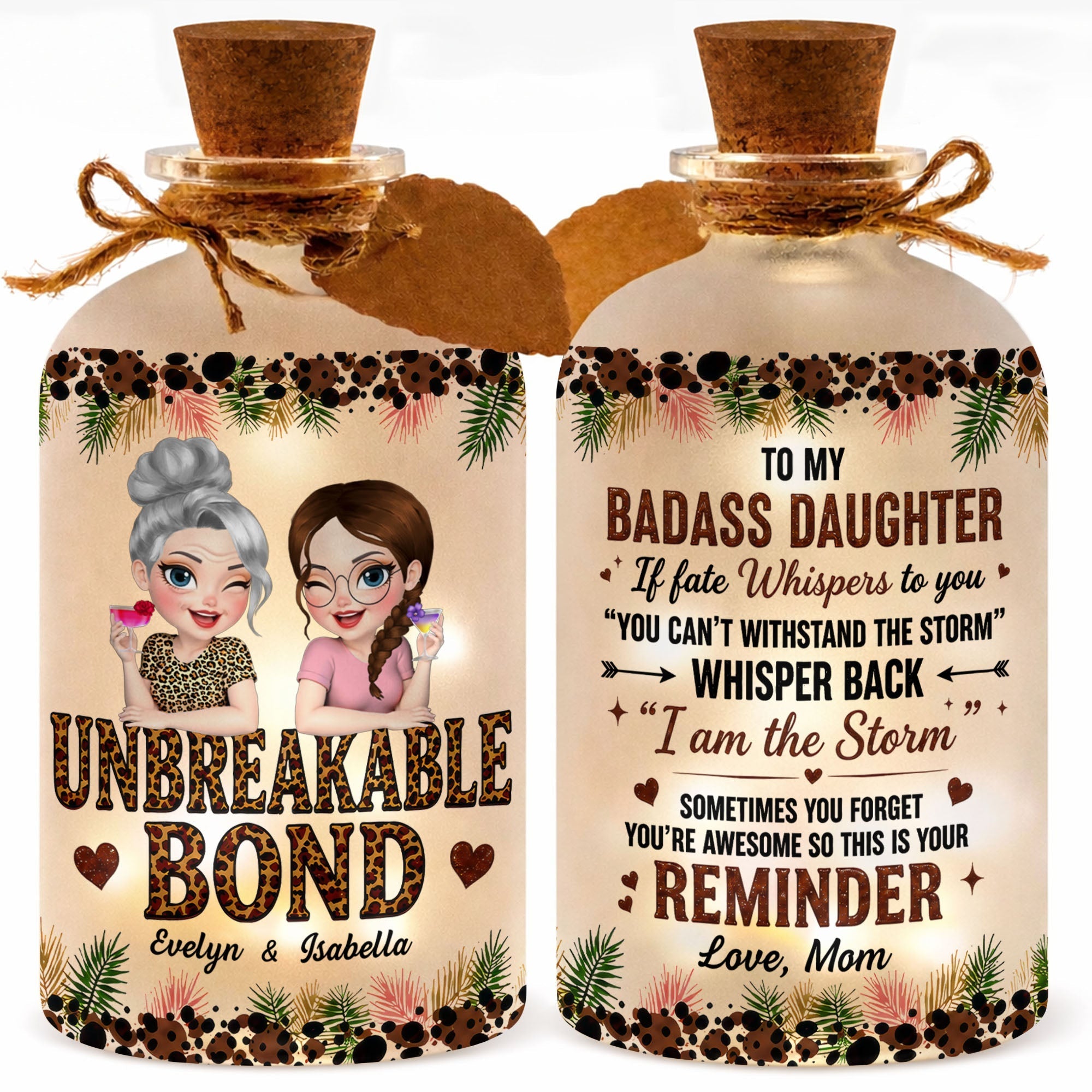 Personalized Short Bottle Light Custom Name Gift for Besties