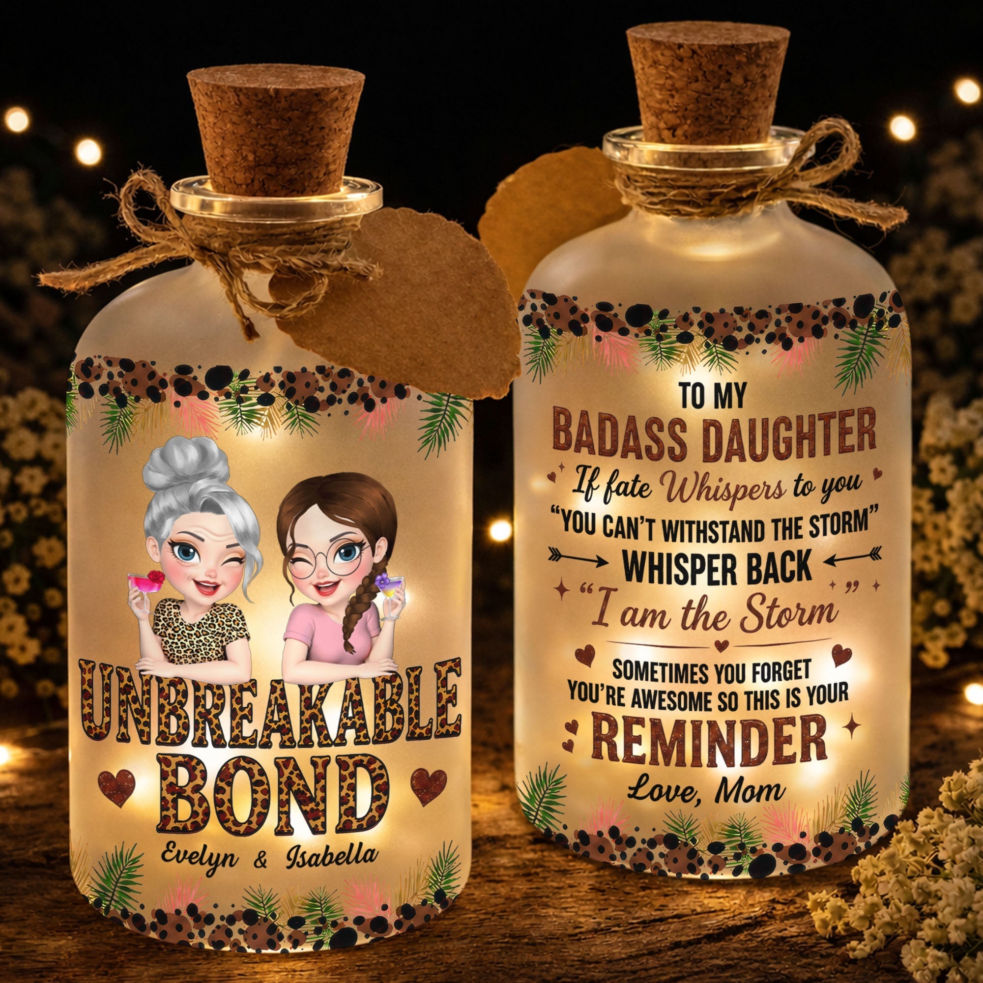 Personalized Short Bottle Light Custom Name Gift for Besties