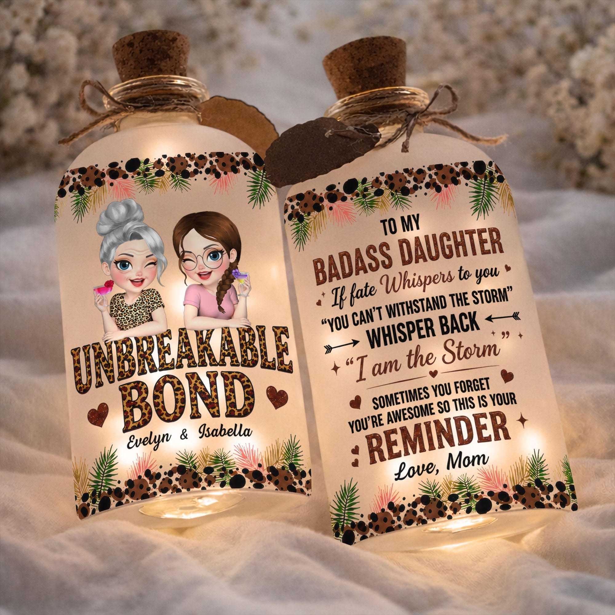 Personalized Short Bottle Light Custom Name Gift for Besties