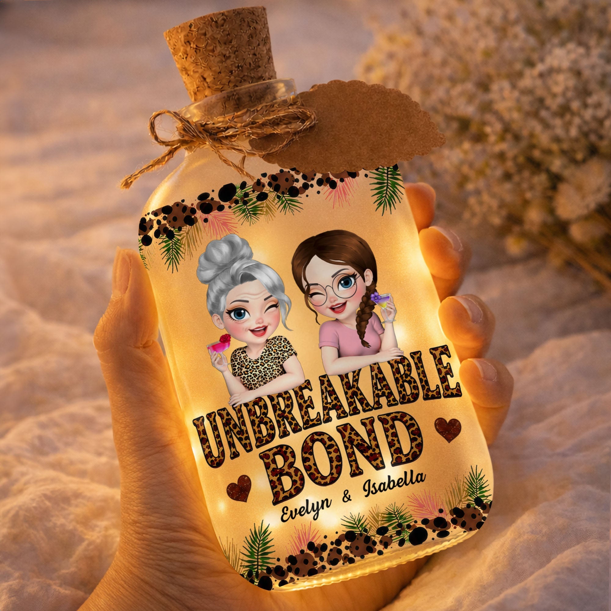 Personalized Short Bottle Light Custom Name Gift for Besties