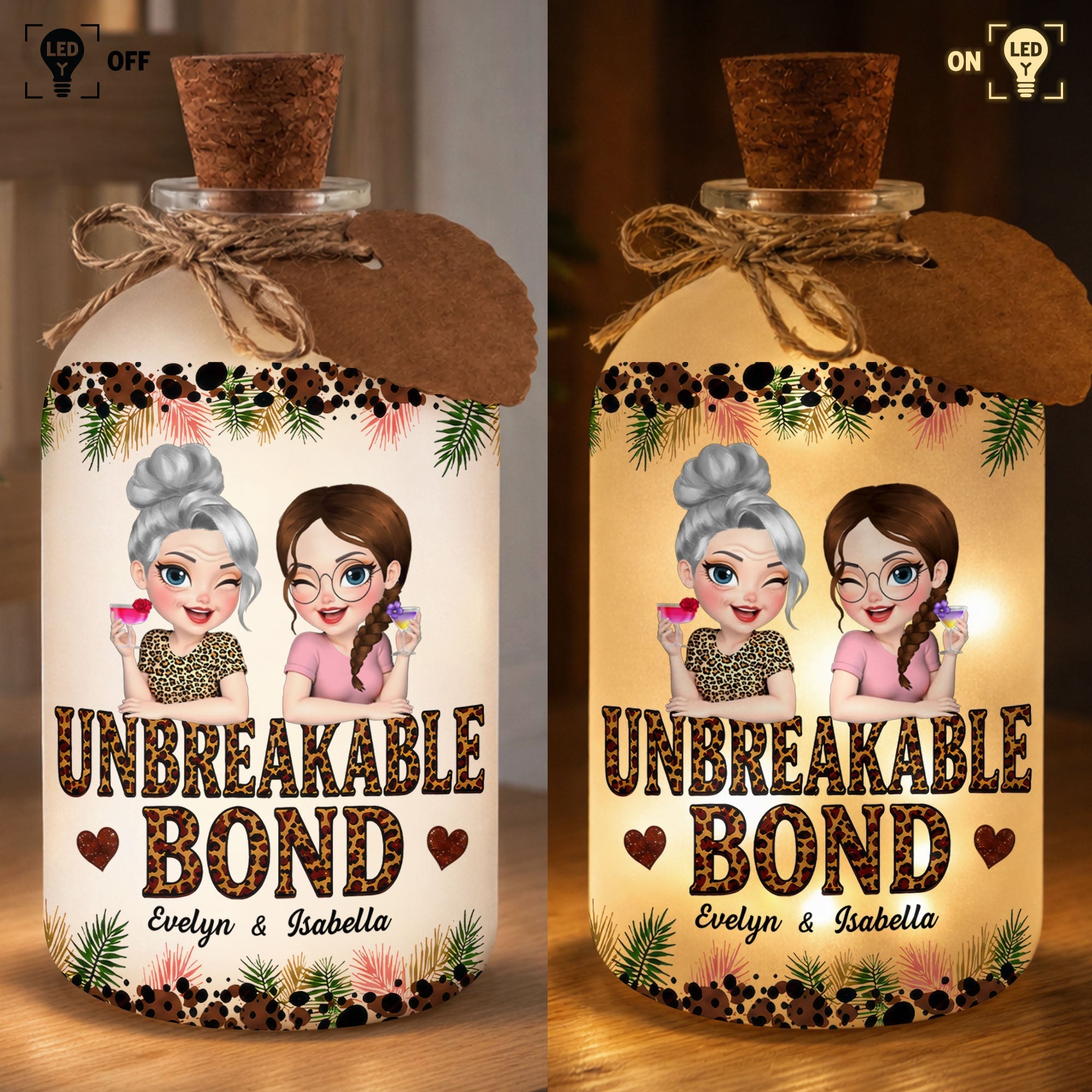 Personalized Short Bottle Light Custom Name Gift for Besties