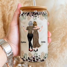 Load image into Gallery viewer, Personalized Clear Glass Can with Leopard Print for Daughter
