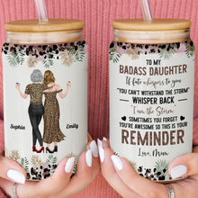 Load image into Gallery viewer, Personalized Clear Glass Can with Leopard Print for Daughter
