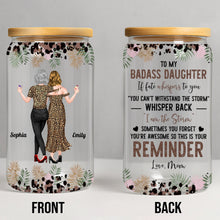 Load image into Gallery viewer, Personalized Clear Glass Can with Leopard Print for Daughter
