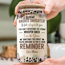 Load image into Gallery viewer, Personalized Clear Glass Can with Leopard Print for Daughter
