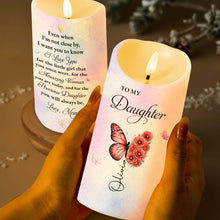 Load image into Gallery viewer, Personalized LED Candle Custom Butterfly Flower Gift for Daughter
