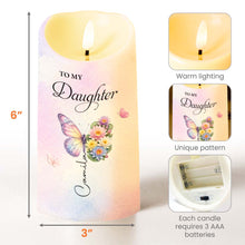 Load image into Gallery viewer, Personalized LED Candle Custom Butterfly Flower Gift for Daughter
