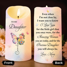 Load image into Gallery viewer, Personalized LED Candle Custom Butterfly Flower Gift for Daughter
