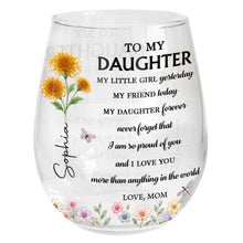 Load image into Gallery viewer, Personalized Stemless Wine Glass Custom Name For Daughter Birthday Gift
