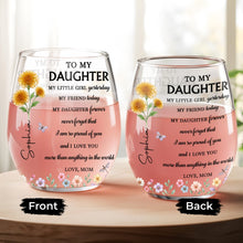 Load image into Gallery viewer, Personalized Stemless Wine Glass Custom Name For Daughter Birthday Gift
