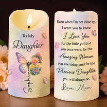 Load image into Gallery viewer, Personalized LED Candle with Birth Month Flowers Custom Gift for Daughter
