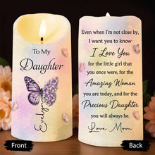 Load image into Gallery viewer, Personalized LED Candle with Birth Month Flowers Custom Gift for Daughter
