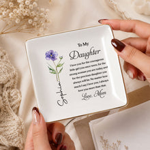 Load image into Gallery viewer, Personalized Custom Jewelry Dish for Daughter with Birth Month Flower
