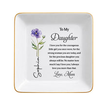 Load image into Gallery viewer, Personalized Custom Jewelry Dish for Daughter with Birth Month Flower
