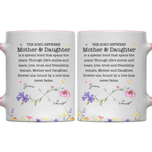 Load image into Gallery viewer, Personalized Floral Infinity Accent Mug Custom Gift for Mom
