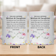 Load image into Gallery viewer, Personalized Floral Infinity Accent Mug Custom Gift for Mom
