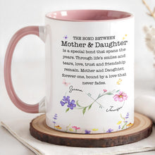 Load image into Gallery viewer, Personalized Floral Infinity Accent Mug Custom Gift for Mom
