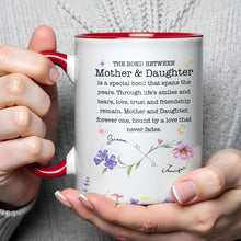 Load image into Gallery viewer, Personalized Floral Infinity Accent Mug Custom Gift for Mom
