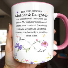 Load image into Gallery viewer, Personalized Floral Infinity Accent Mug Custom Gift for Mom
