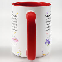 Load image into Gallery viewer, Personalized Floral Infinity Accent Mug Custom Gift for Mom
