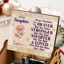 Load image into Gallery viewer, Personalized Wooden Music Box Custom Daughter Gift with Tune
