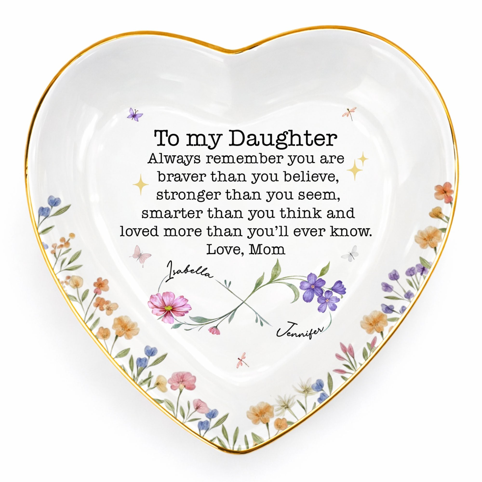 Personalized Heart Jewelry Dish Custom Name Gift for Daughter