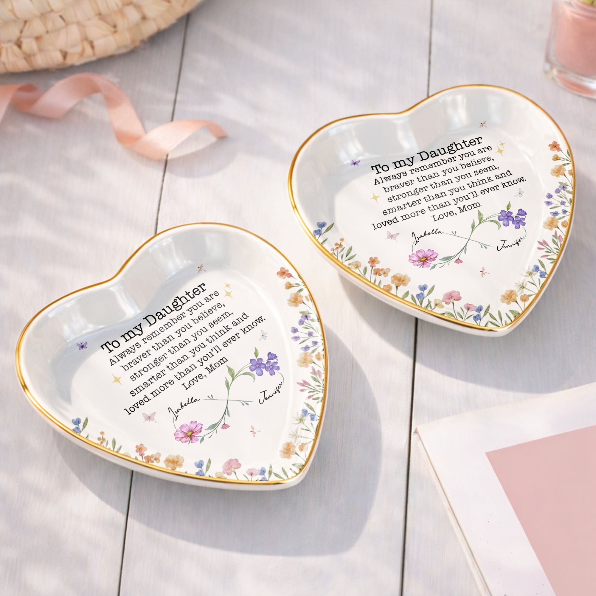 Personalized Heart Jewelry Dish Custom Name Gift for Daughter