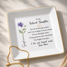Load image into Gallery viewer, Personalized Flower Jewelry Dish Custom Name Gift for Daughter
