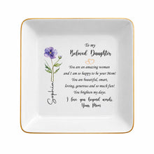 Load image into Gallery viewer, Personalized Flower Jewelry Dish Custom Name Gift for Daughter
