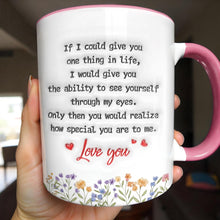 Load image into Gallery viewer, Personalized Accent Mug Birth Month Flowers Infinity for Daughter
