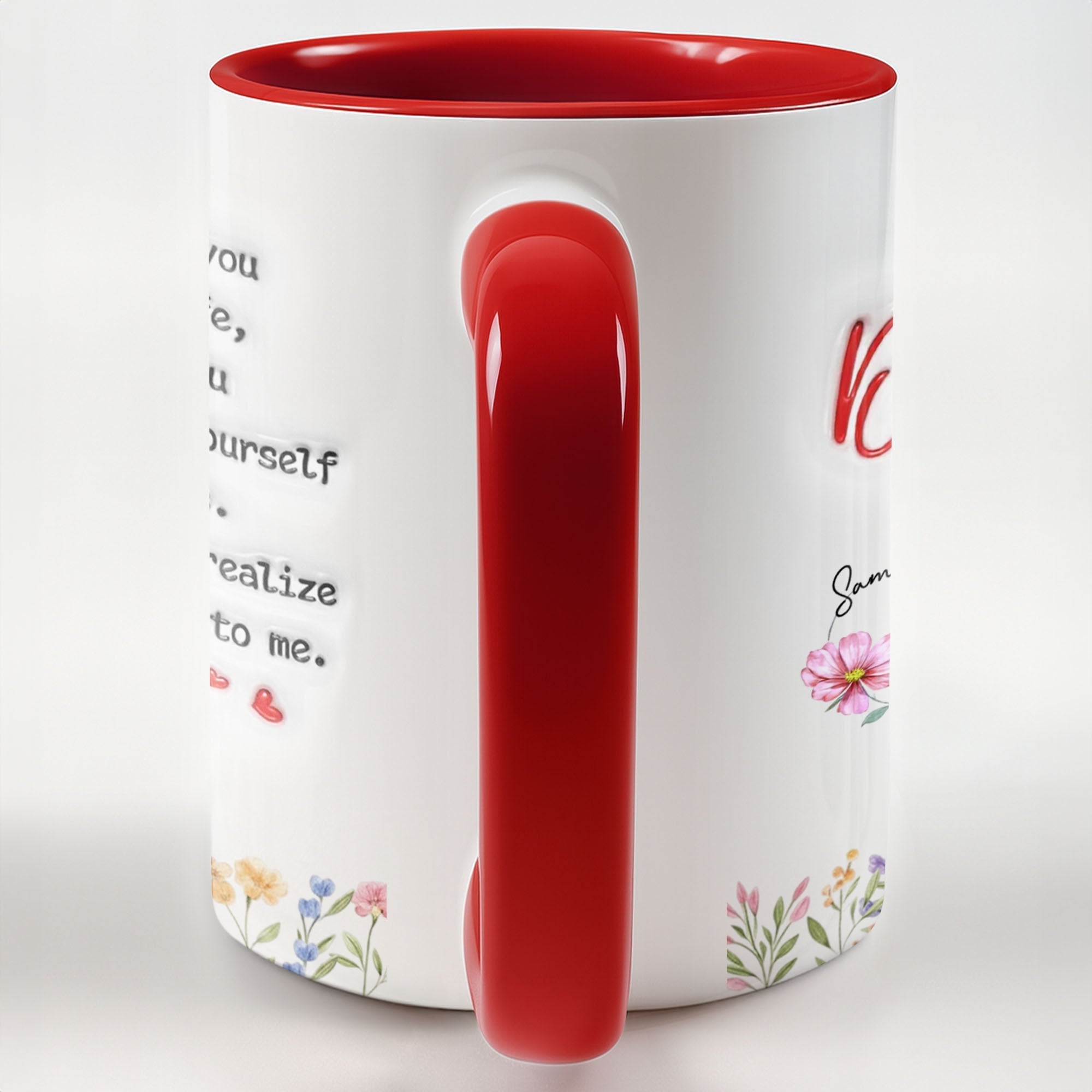 Personalized Accent Mug Birth Month Flowers Infinity for Daughter