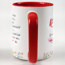 Load image into Gallery viewer, Personalized Accent Mug Birth Month Flowers Infinity for Daughter
